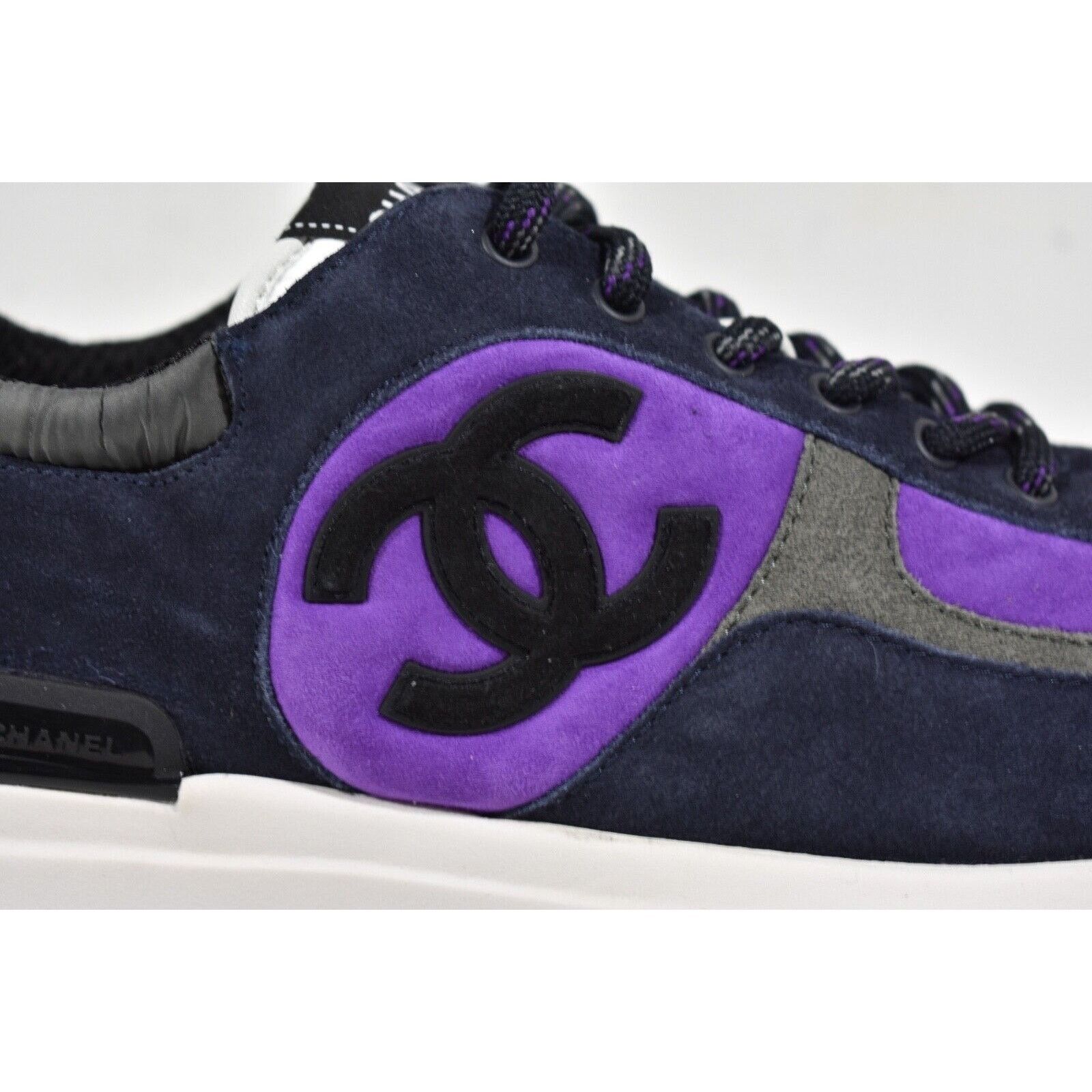 Chanel 21K Suede CC Logo Lace Up Tie Flat Runner Trainer Sneaker 41 Size US 11 / IT 41 - 3 Thumbnail