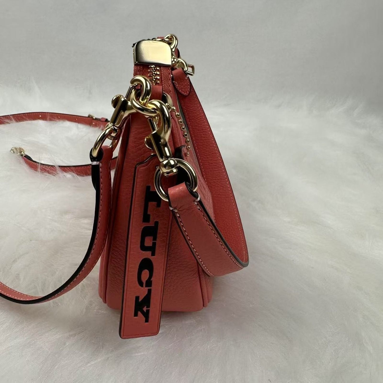 Coach Coach X Peanuts Teri Shoulder Bag Lucy Leather/Bright Coral Size ONE SIZE - 3 Thumbnail