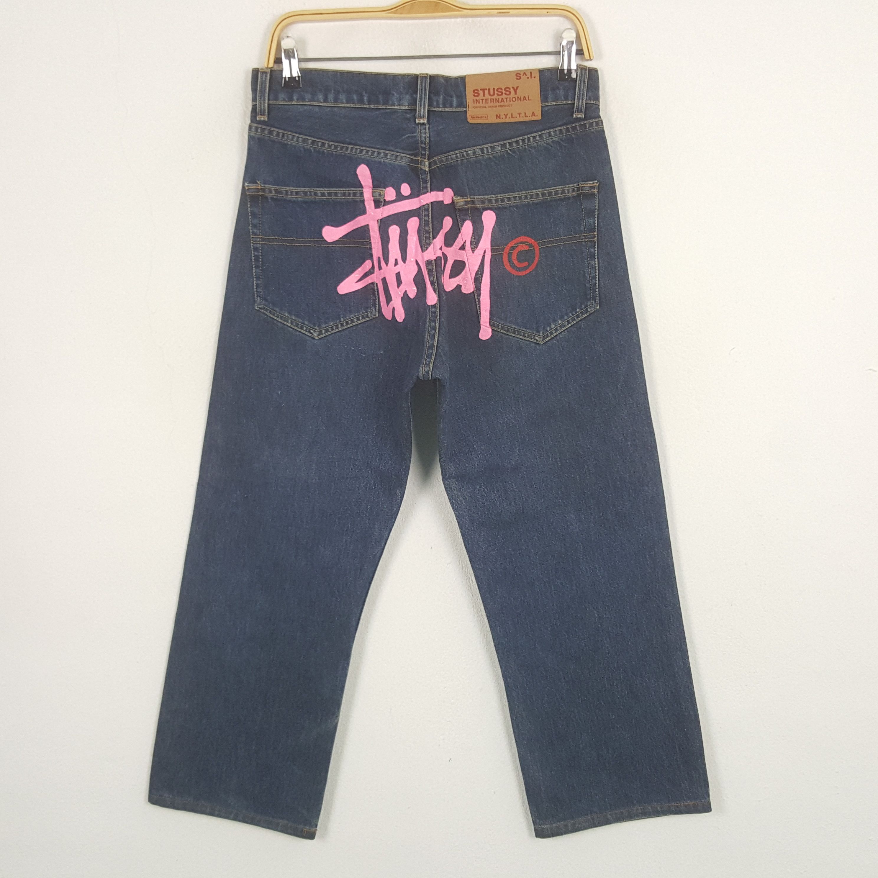 Stussy Vintage Stussy USA Custom Big Logo Denim Jeans Size US 29 - 1 Thumbnail