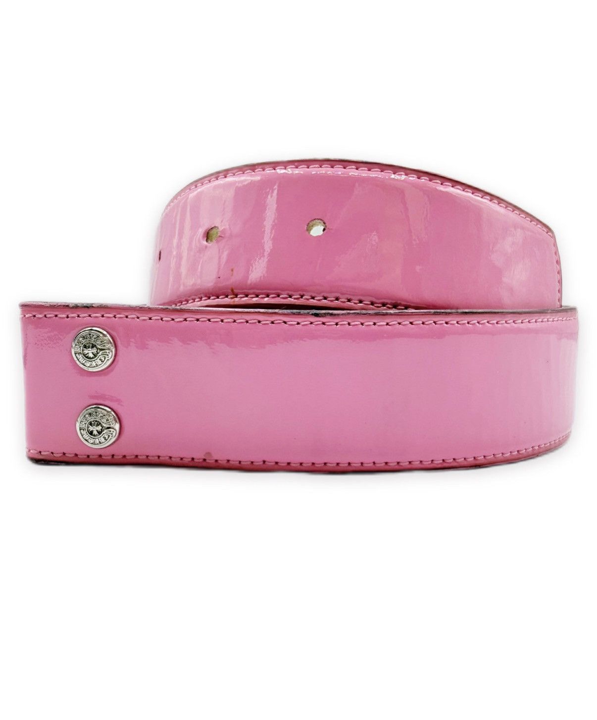 Chrome Hearts Chrome Hearts Pink Leather Belt Strap Rhodium Plated