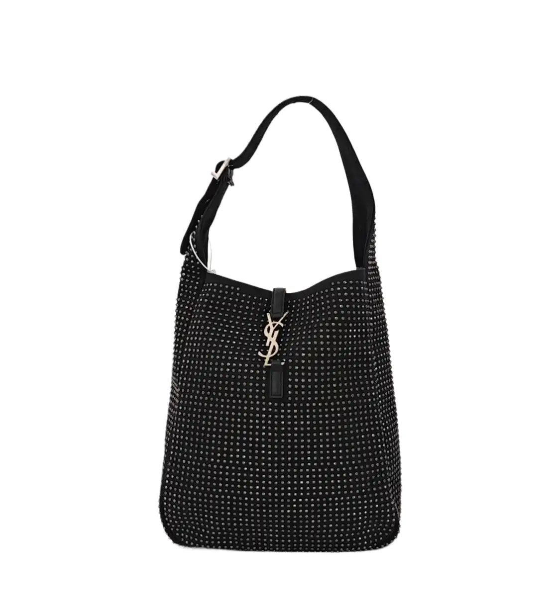 Saint Laurent Paris Saint Laurent Paris YSL LE 5 à 7 Medium black fabric inlaid shoulder bag handbag Size ONE SIZE - 1 Thumbnail