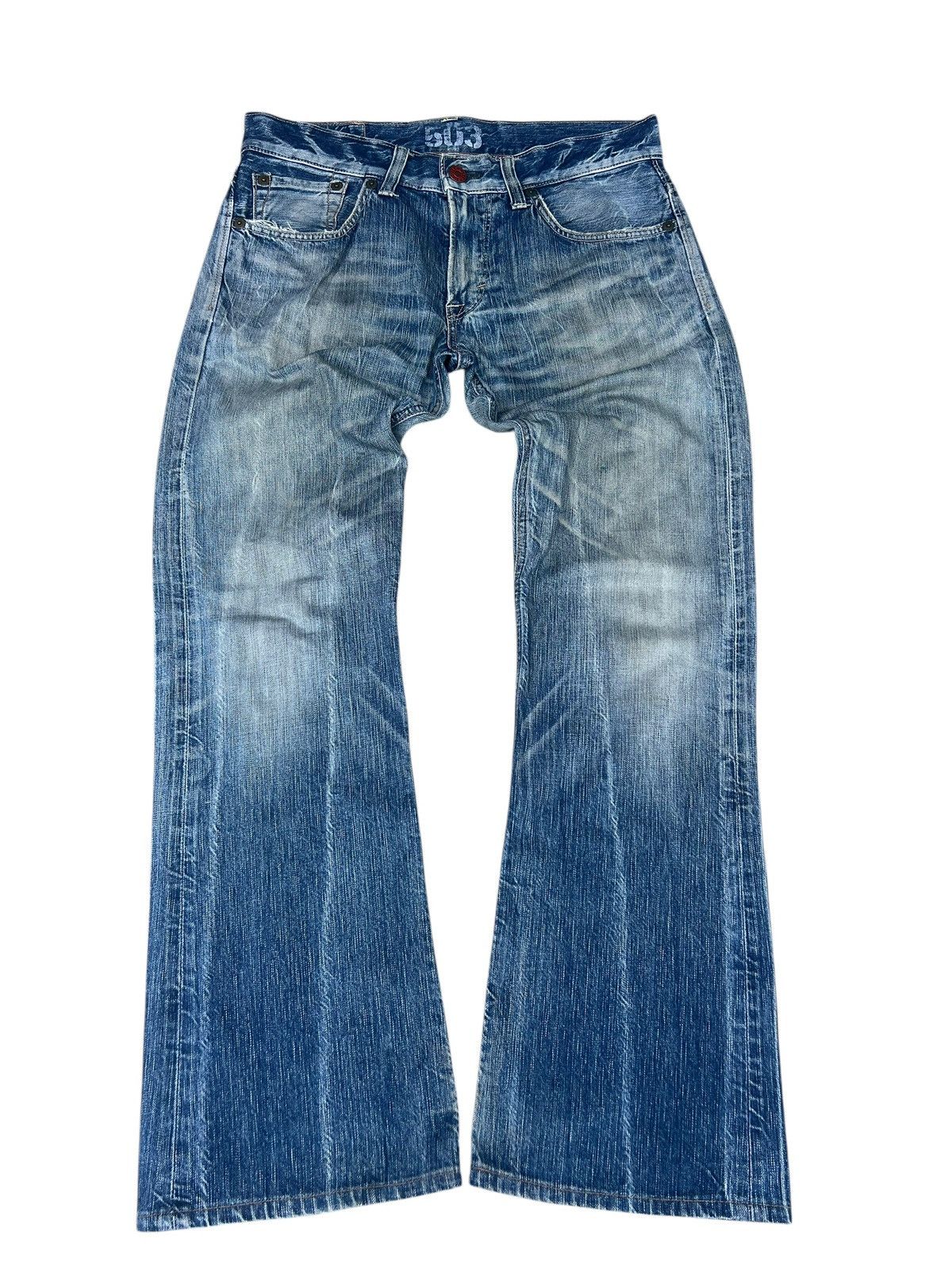 Edwin Vintage Y2K Edwin 503 BT500 Dirty Mud Denim Flare Jeans Size US 32 / EU 48 - 1 Thumbnail