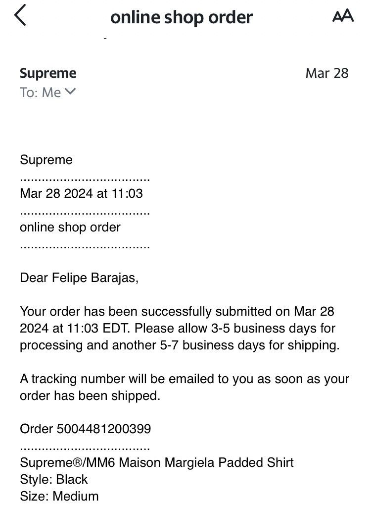 Maison Margiela × Supreme Supreme MM6 Maison Margiela Padded Shirt Size US M / EU 48-50 / 2 - 10 Thumbnail