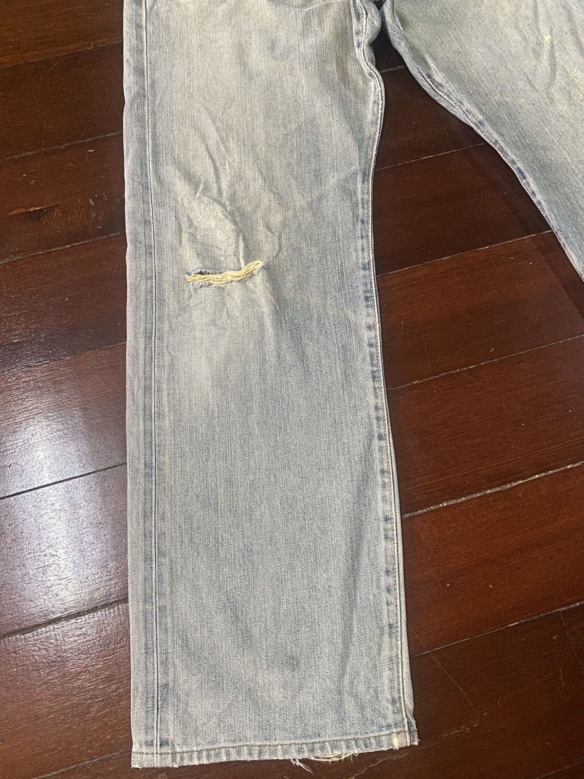Edwin VINTAGE EDWIN 505 SELVEDGE DISTRESSED DENIM JEANS mud wash Size US 33 - 4 Thumbnail