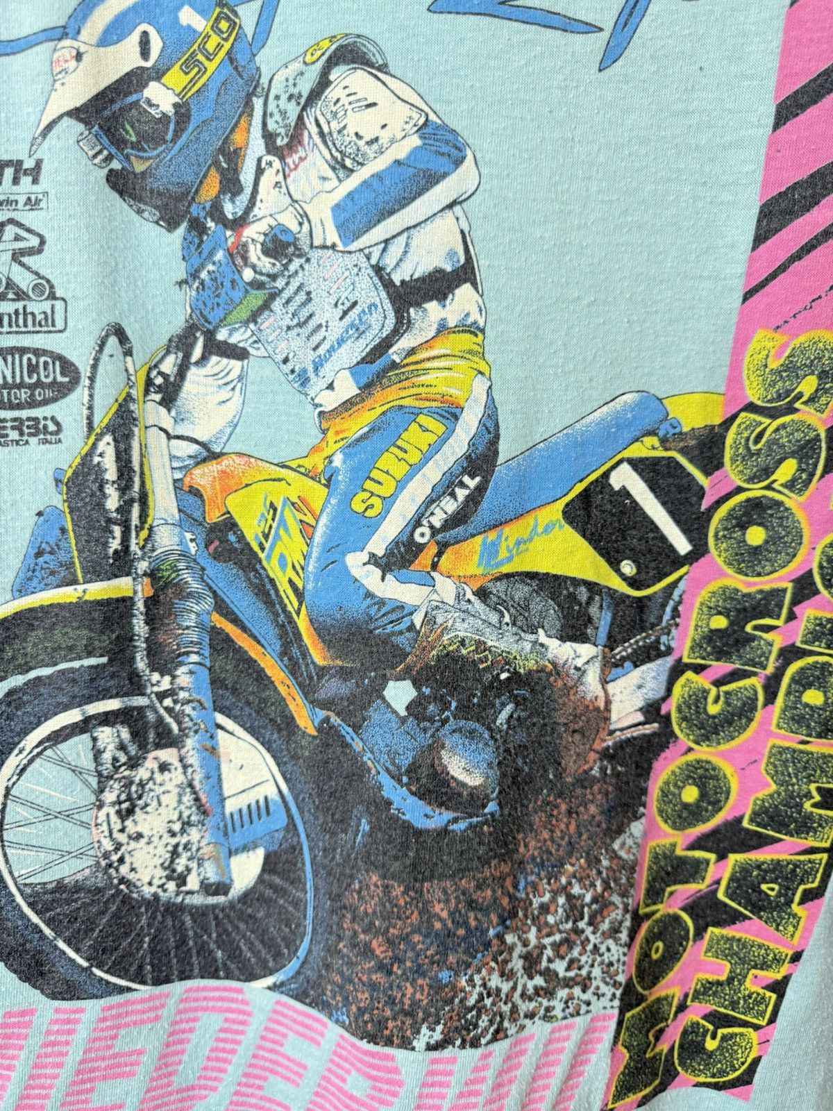 Vintage 80-90’s Vintage Motocross Championships Racing T Shirt Size US L / EU 52-54 / 3 - 5 Thumbnail