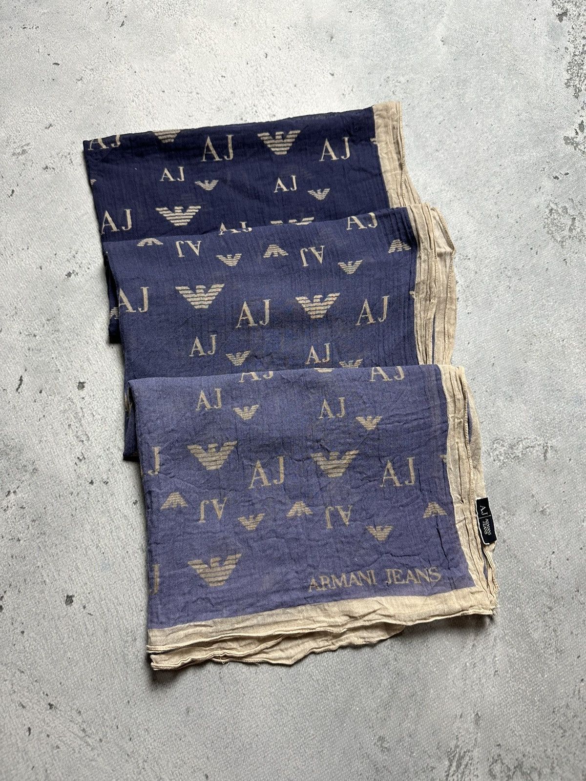 Armani 🔥LASTDROP🔥166x60cm Giorgio Armani Jeans Monogram Scarf Size ONE SIZE - 4 Thumbnail