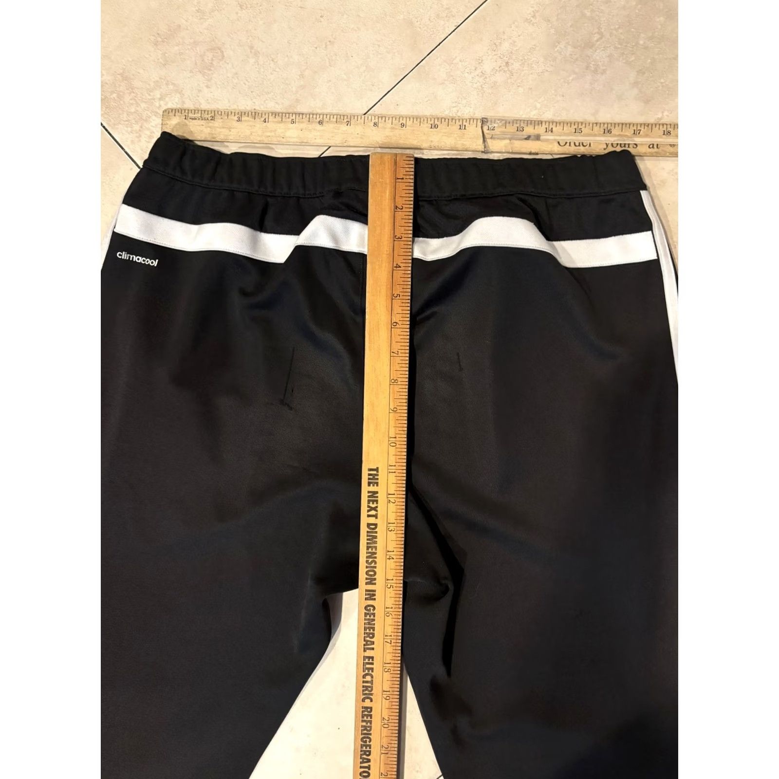 Adidas Adidas Track Pants Mens XL Black Climacool Joggers Zip Pockets 3-Stripes Size US 36 / EU 52 - 6 Thumbnail