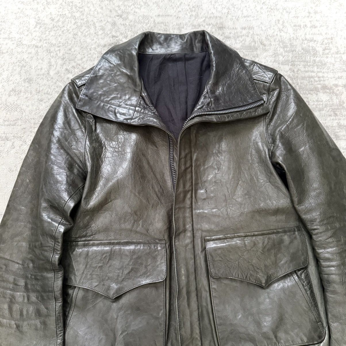 Kazuyuki Kumagai Attachment Early 2000's Attachment German Calf Leather A2 Flight Jacket Size US M / EU 48-50 / 2 - 2 Thumbnail