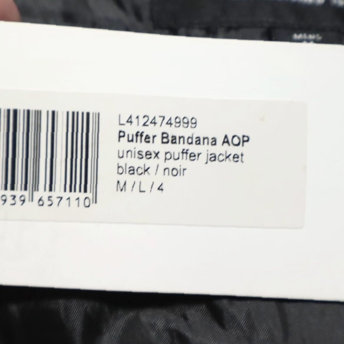 WeSC Wesc Bandana Puffer All Over Print Mock Long Sleeve Jacket Black Men's L Shirt Size US L / EU 52-54 / 3 - 6 Thumbnail