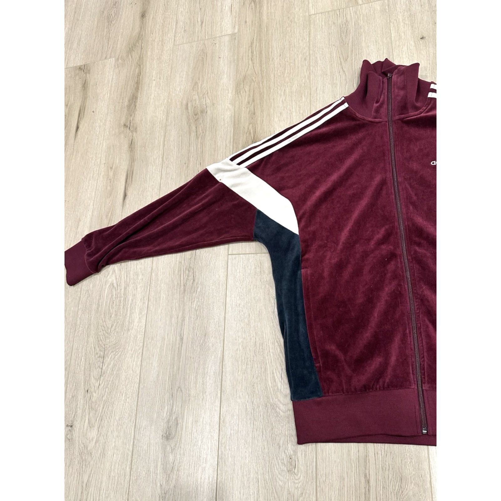 Adidas Retro Adidas Velour Tack Top Jacket Mens Medium Burgandy Size US M / EU 48-50 / 2 - 4 Thumbnail