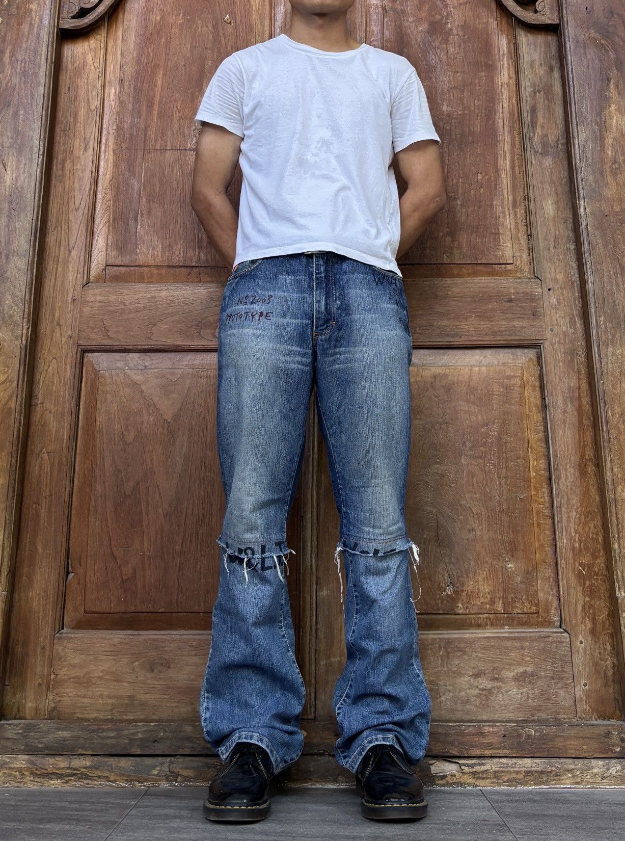 Walter Van Beirendonck FREE TAX! 2003 W&LT Reconstructed Bootcut Denim Jeans Size US 32 / EU 48 - 1 Thumbnail