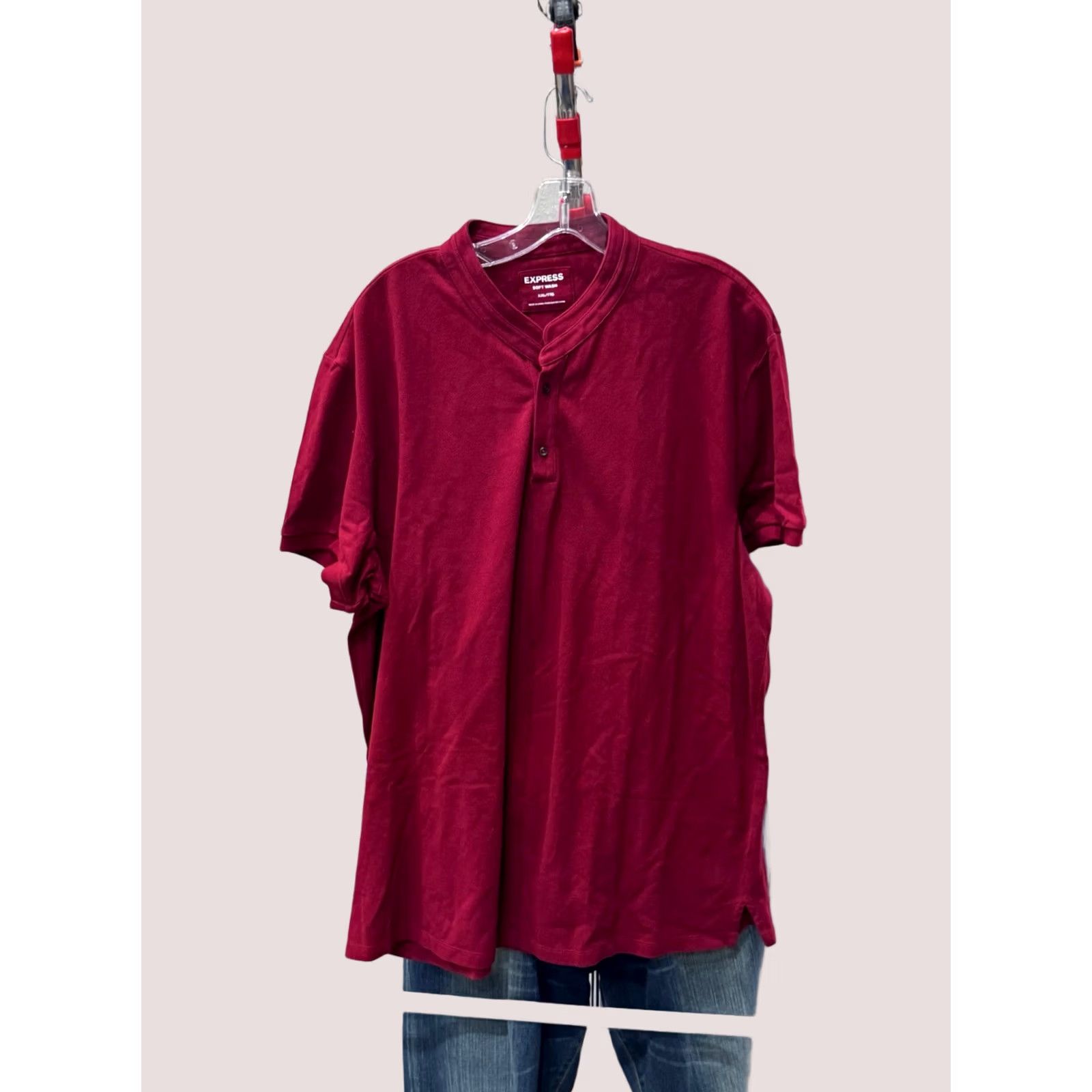 Express Express POLO SHIRT Red Maroon Soft Washed Adult XXL Mens Size US XXL / EU 58 / 5 - 1 Thumbnail