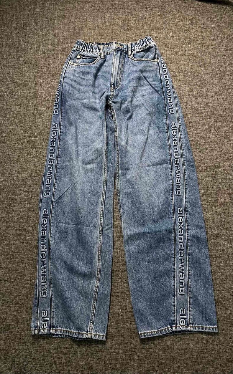 Alexander Wang Alexander Wang Washed Distressed Wide-Leg Jeans- Size 24" / US 00 / IT 34 - 1 Thumbnail