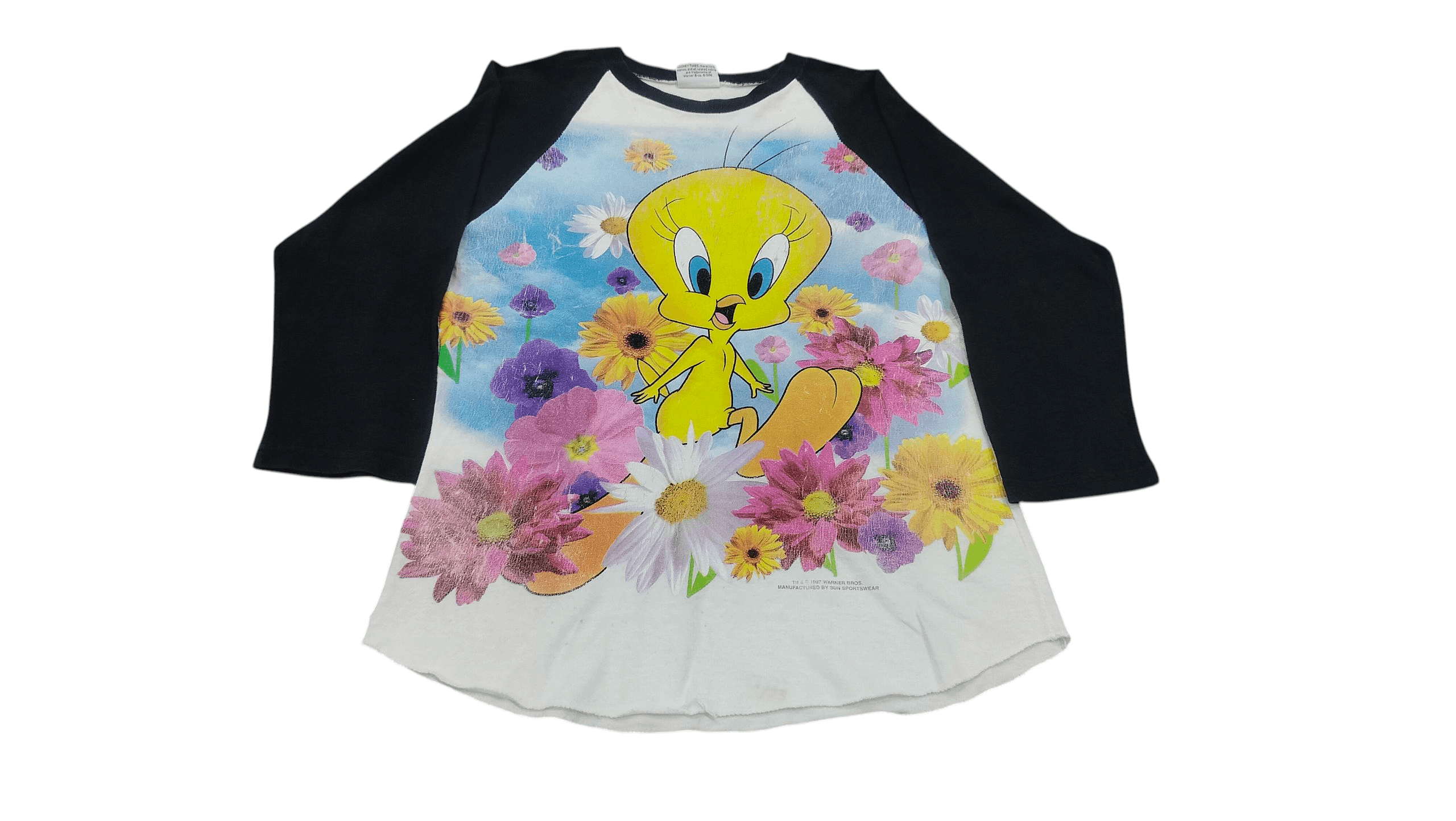 Vintage Rare Vintage 90s Tweety looney tunes raglan tshirt Size S / US 4 / IT 40 - 1 Thumbnail