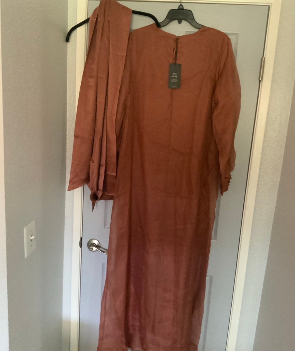 Other New silk organza ruffle trim maxi dress -dedar wood size L Size L / US 10 / IT 46 - 3 Thumbnail