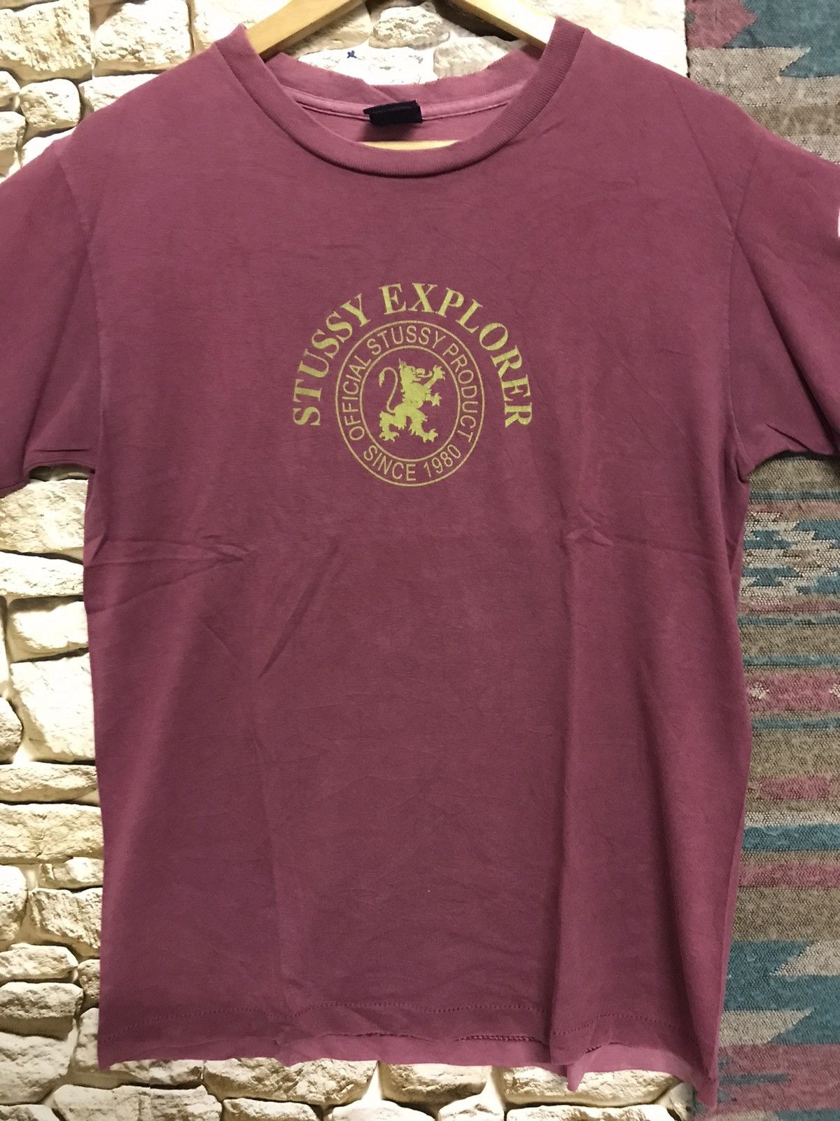 Stussy × Vintage Vintage Stussy Explorer Maroon Sunfaded Tees Size US M / EU 48-50 / 2 - 3 Thumbnail