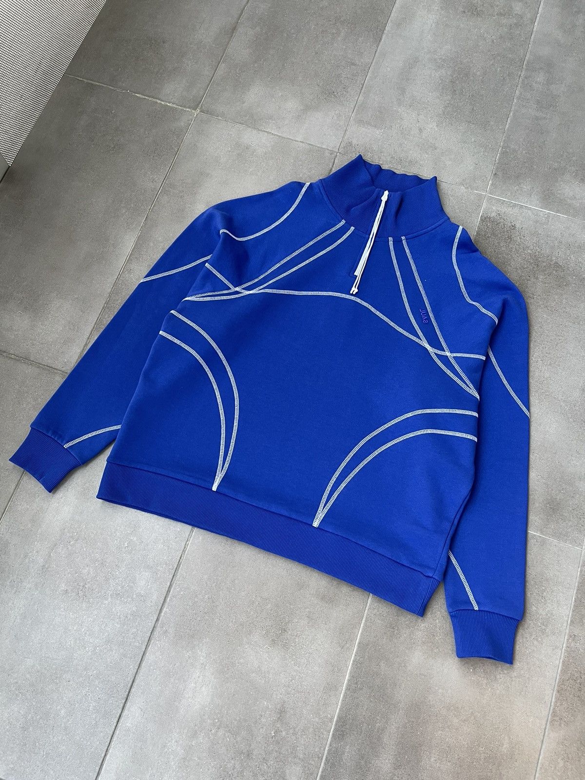 Saul Nash !DS! SS23 Saul Nash Electric Blue Overlock Stitch Sweatshirt Size US M / EU 48-50 / 2 - 7 Thumbnail