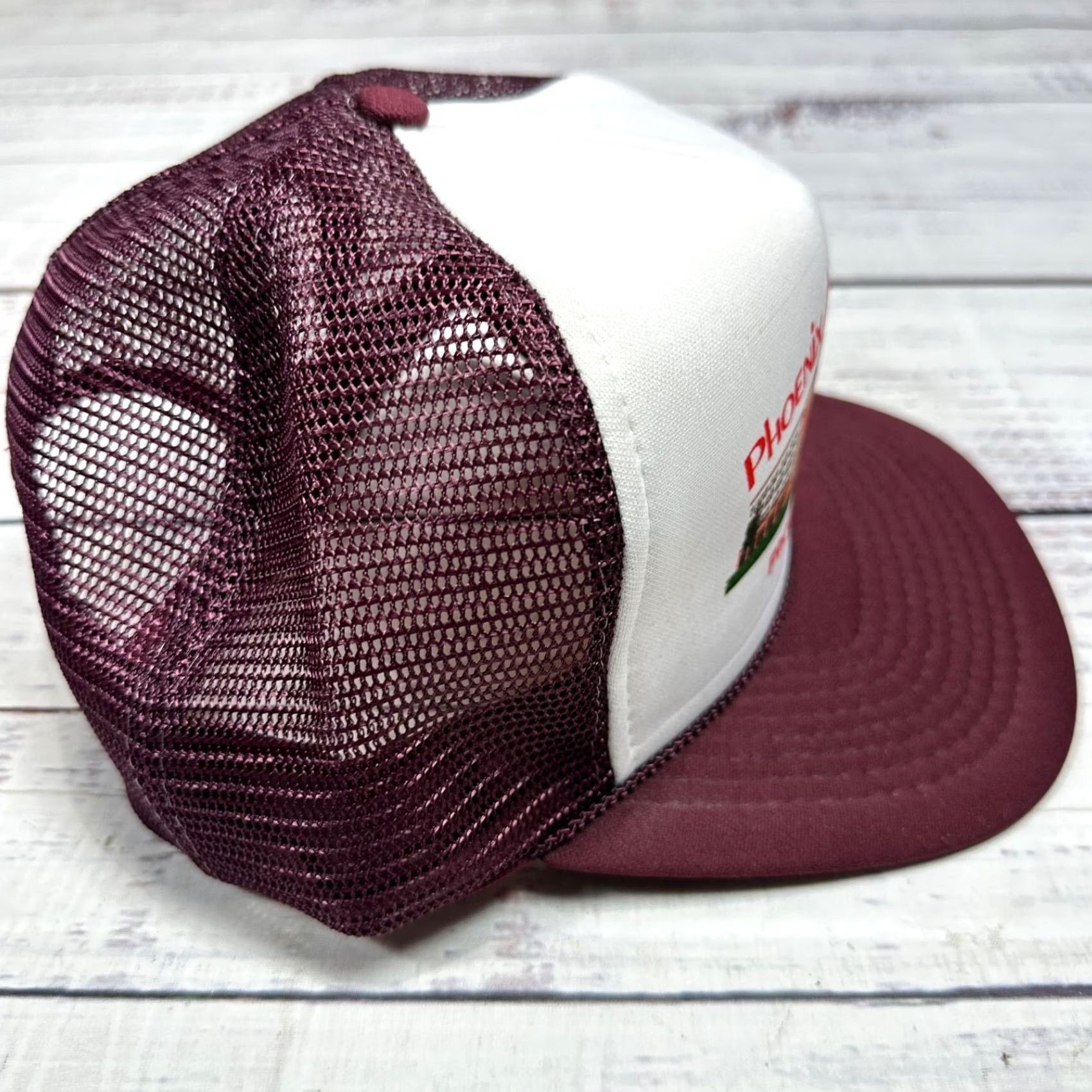 Vintage Phoenix Airport Hilton Phoenix Arizona Trucker Snapback Ball Cap Burgundy - Players Men One Size Snapback Burgundy Cap Size ONE SIZE - 4 Thumbnail