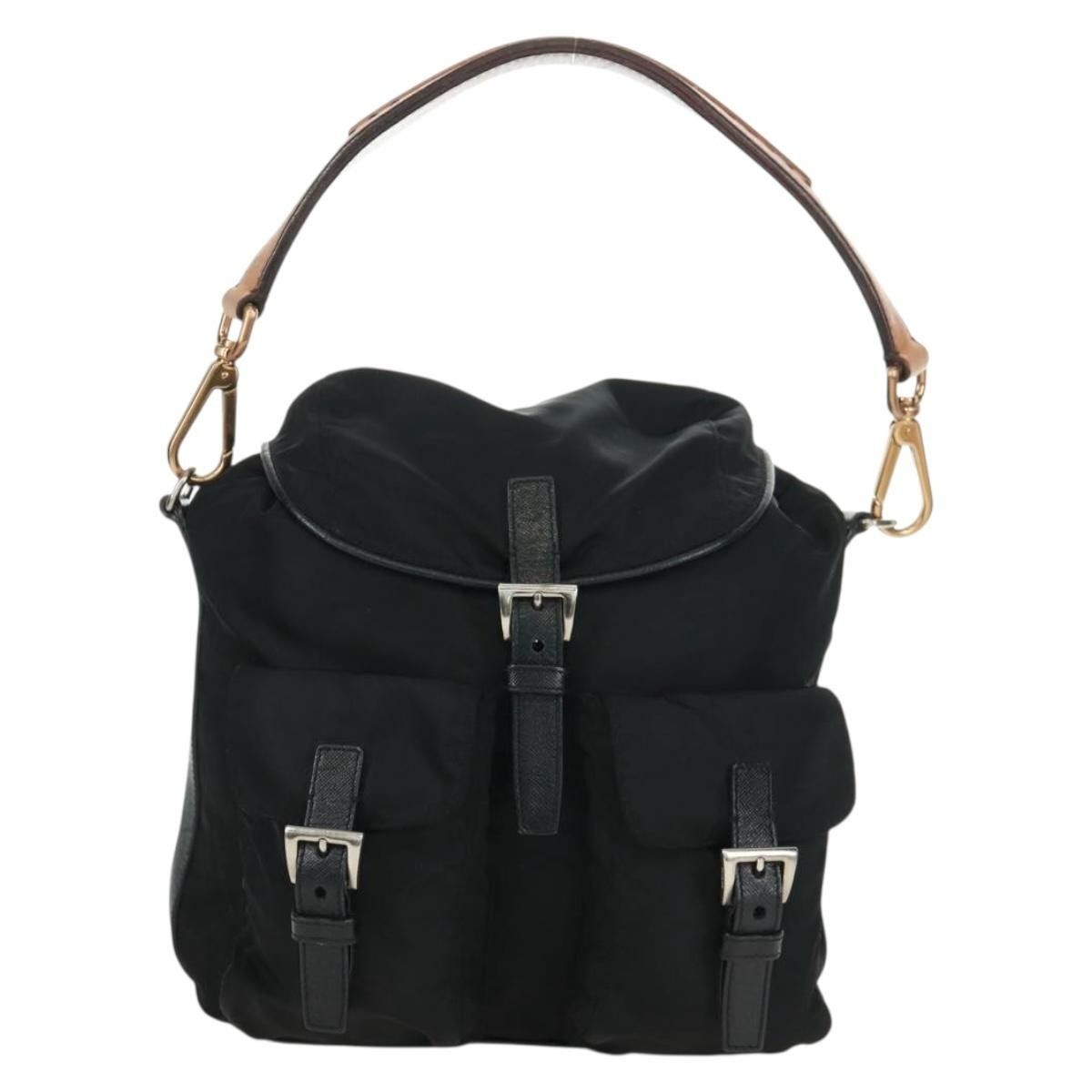Prada Prada Double Pocket Drawstring Shoulder Bag Tessuto Size ONE SIZE - 1 Thumbnail