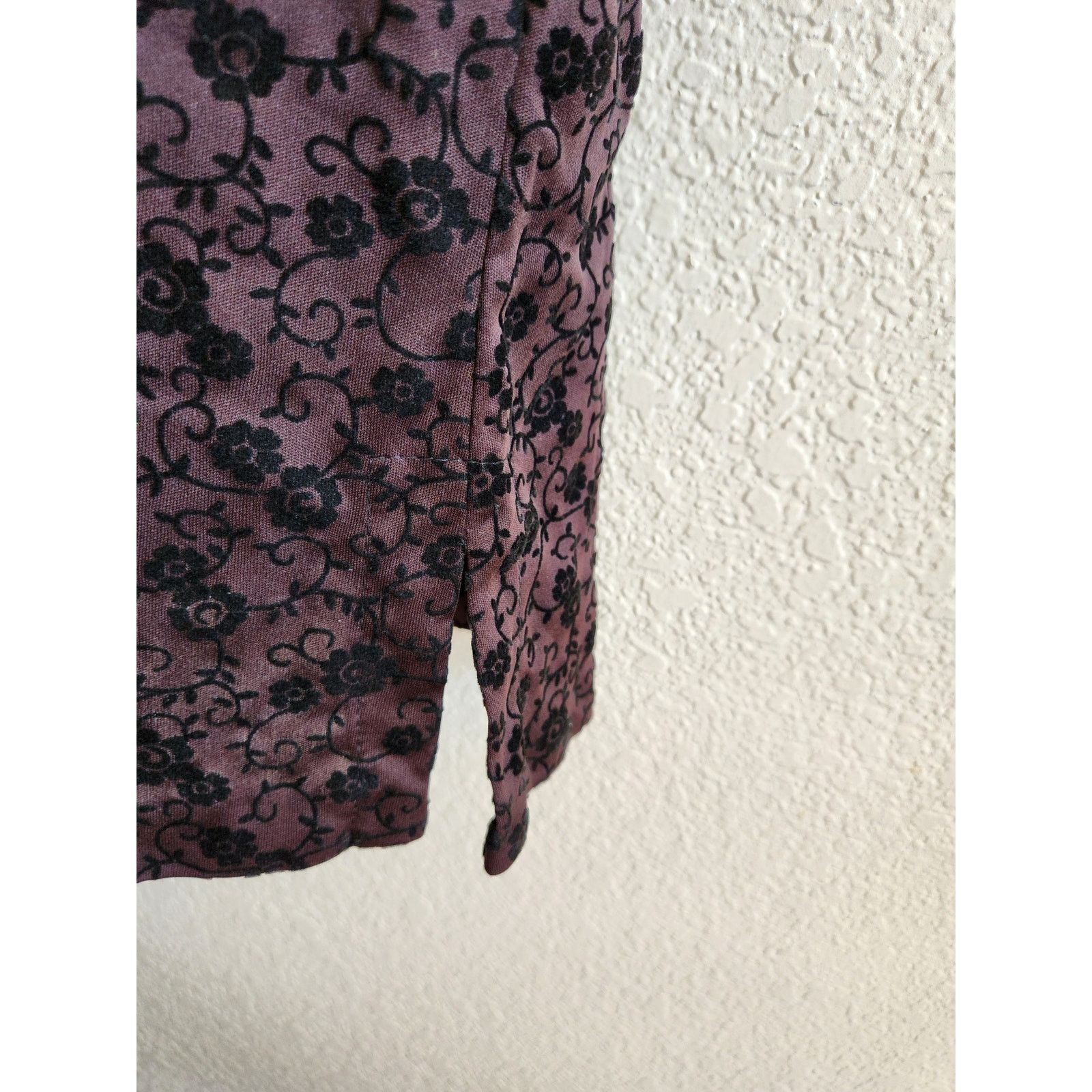 Other Y2k 90's Grunge Women's Floral Velvet Dress Size M / US 6-8 / IT 42-44 - 4 Thumbnail