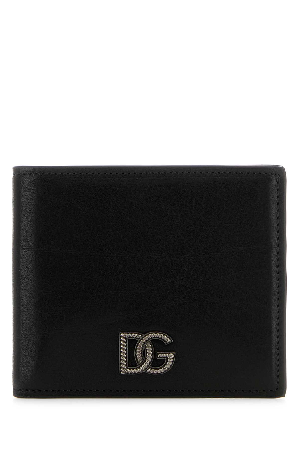 Dolce & Gabbana Black Leather Wallet Size ONE SIZE - 1 Thumbnail