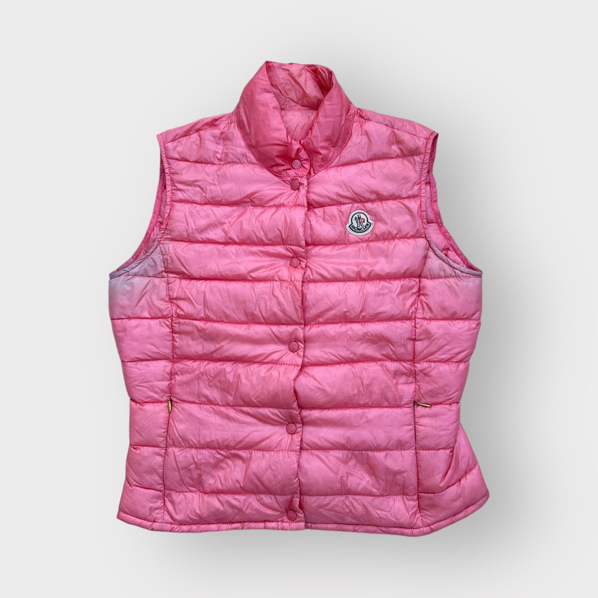 Moncler Moncler Vest Jacket Coral Pink Patch Logo Buttoned Size S / US 4 / IT 40 - 1 Thumbnail