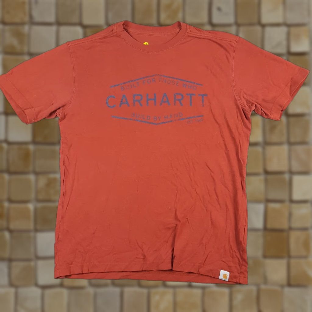 Carhartt VINTAGE Carhartt Workwear Spell Out Logo T Shirt Mens Size M Relaxed Rust Red 90s Workwear Logo Embroidered Cotton Shirt Size US M / EU 48-50 / 2 - 1 Thumbnail