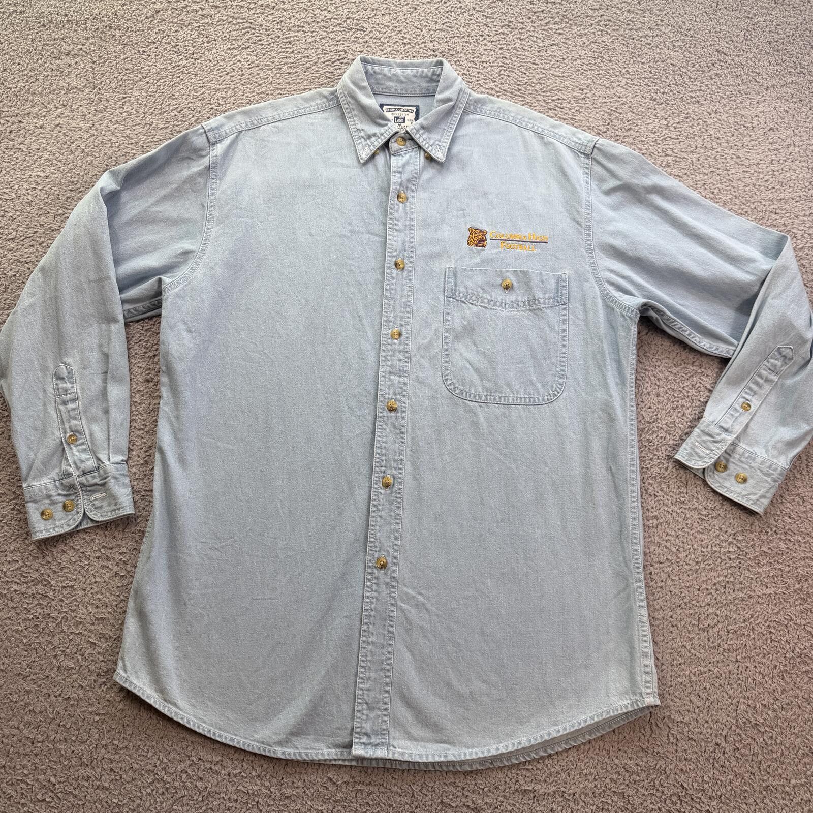 Lee Vintage Lee Denim Button Up Shirt Light Wash L Chambray Size US M / EU 48-50 / 2 - 1 Thumbnail