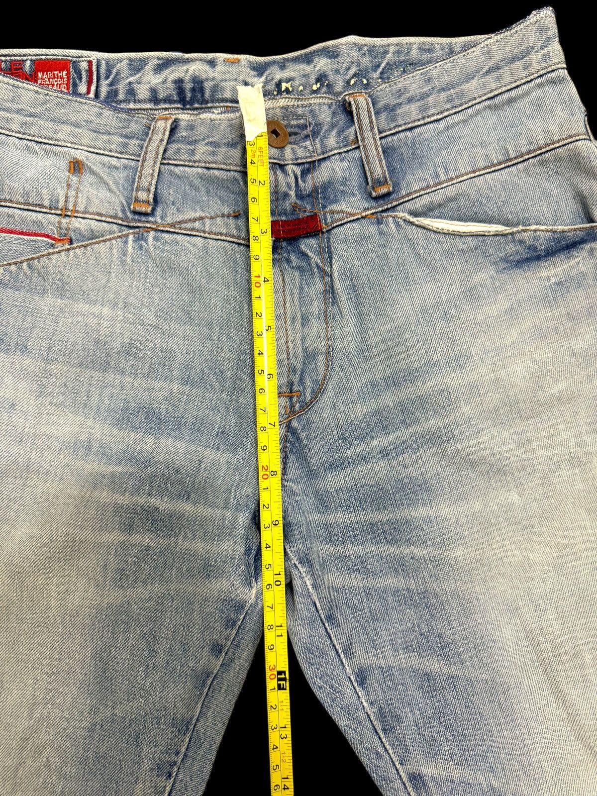 Marithe + Francois Girbaud MARITHE FRANCOIS GIRBAUD HALF SELVEDGE DISTRESSED JEANS Size US 30 / EU 46 - 15 Thumbnail