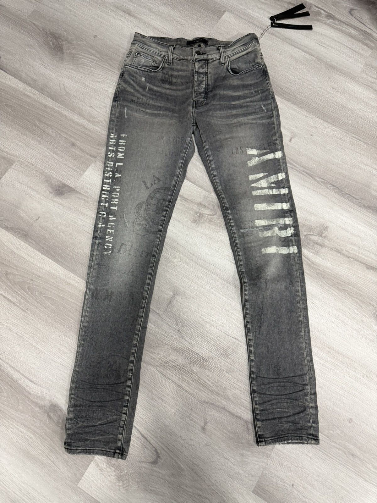 Amiri Amiri Military Stencil Jeans Grey Size US 30 / EU 46 - 1 Thumbnail
