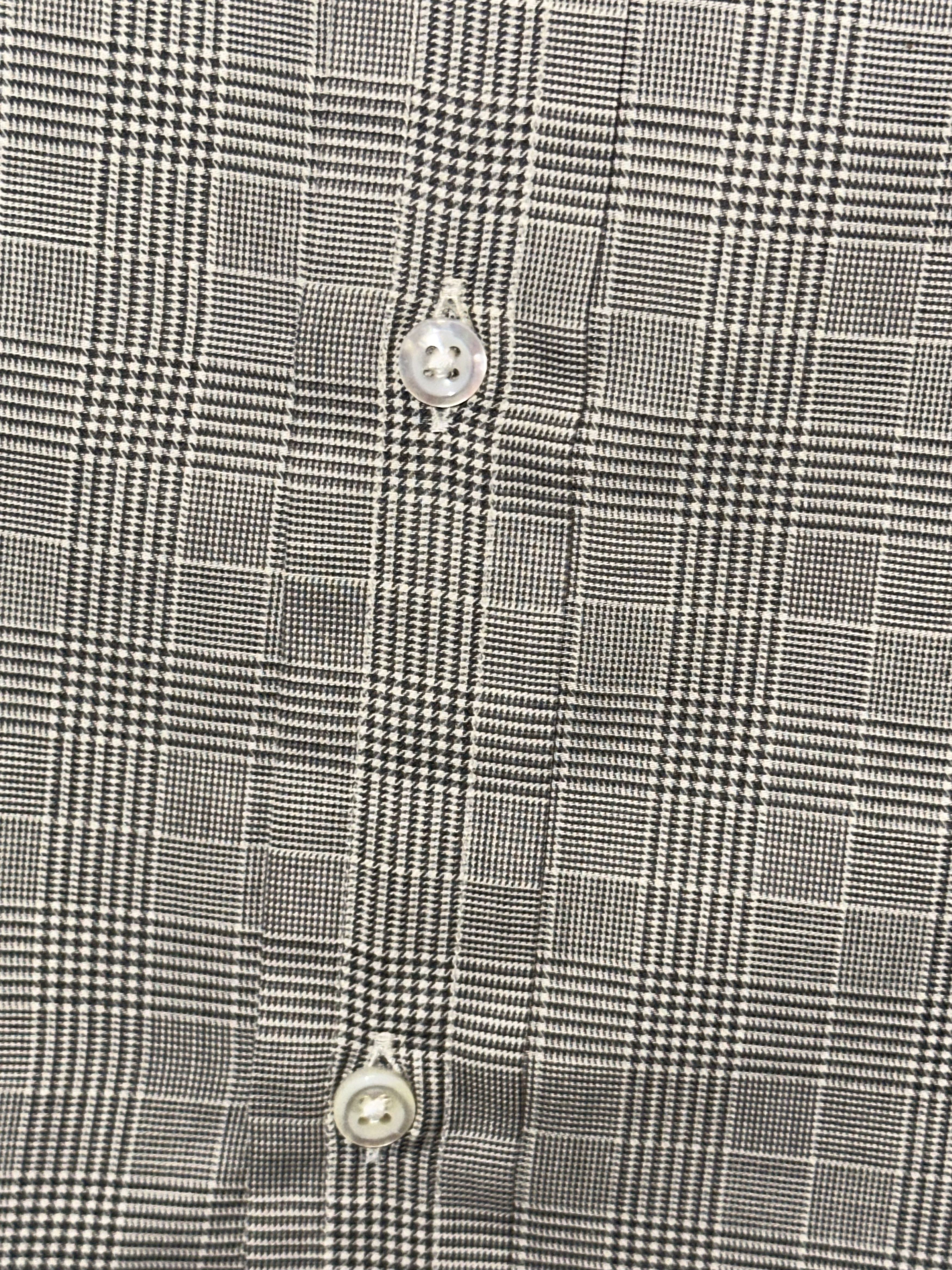 Ralph Lauren Purple Label Gray Cotton Glen Check Long Sleeve Sport Shirt $595 2x Size US XXL / EU 58 / 5 - 7 Thumbnail