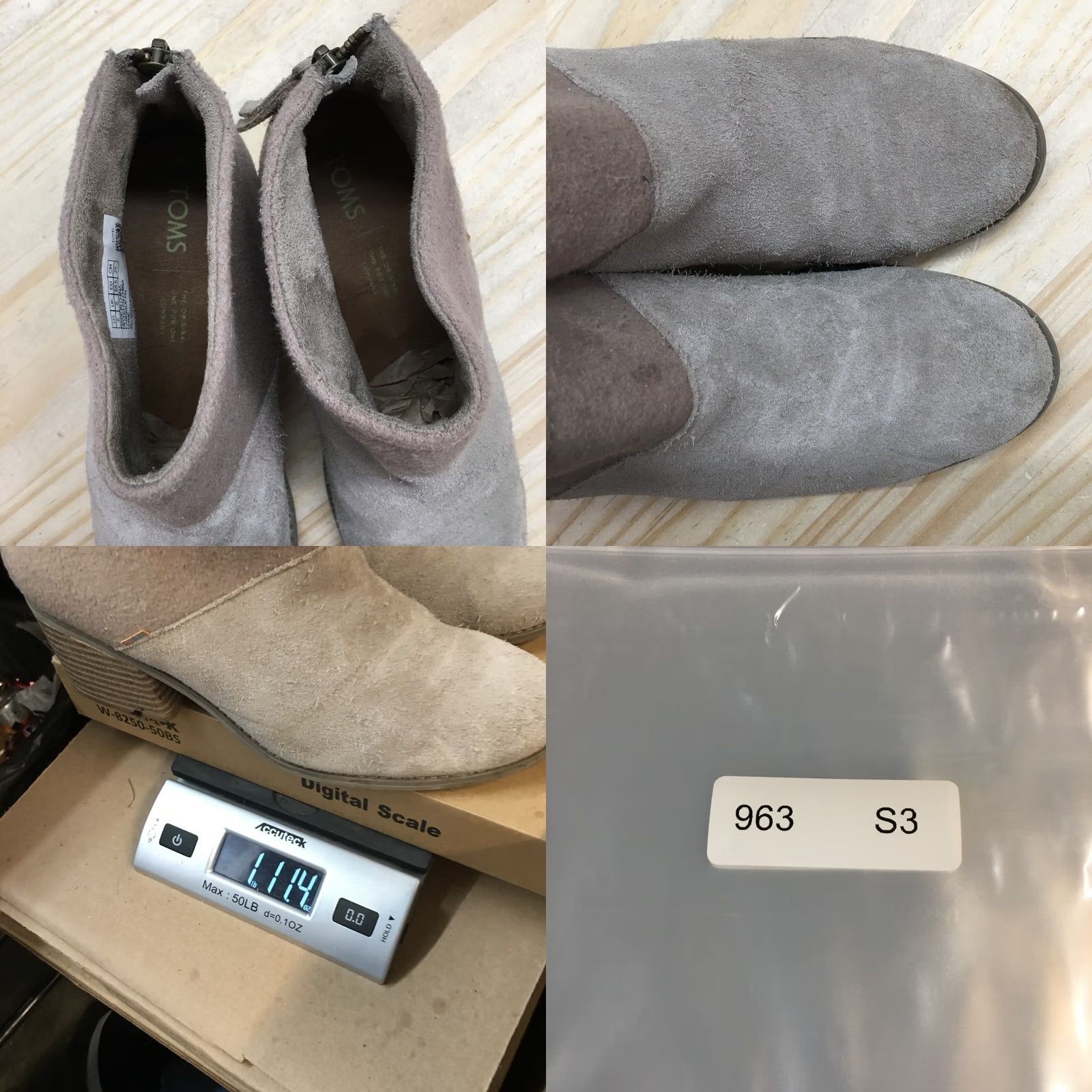 Toms TOMS Boots Womens 8 Lacy Casual Back Zip Ankle Bootie Taupe Suede Heels Size US 8 / IT 38 - 10 Thumbnail