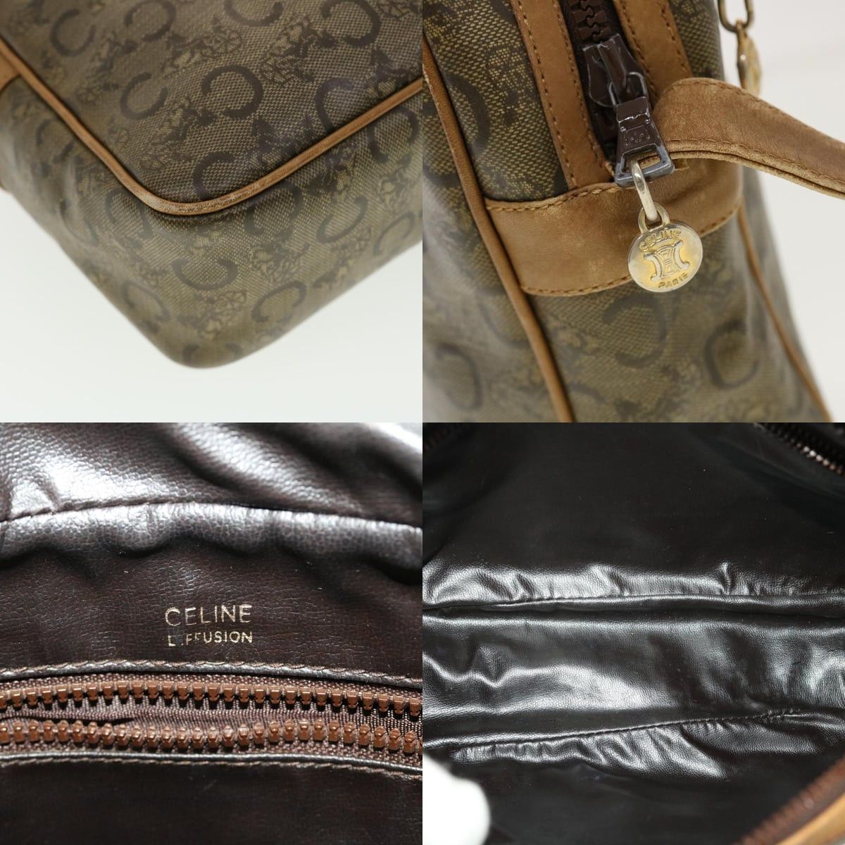 Celine CELINE C Macadam Canvas Shoulder Bag Beige Size ONE SIZE - 11 Thumbnail