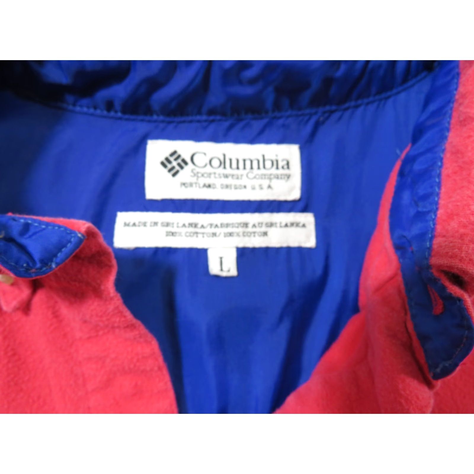 CLOT VINTAGE Columbia Button-Up Shirt Mens XL Red Flannel Chamois Cloth Cotton 90s Workwear Button Embroidered Size US XL / EU 56 / 4 - 6 Thumbnail