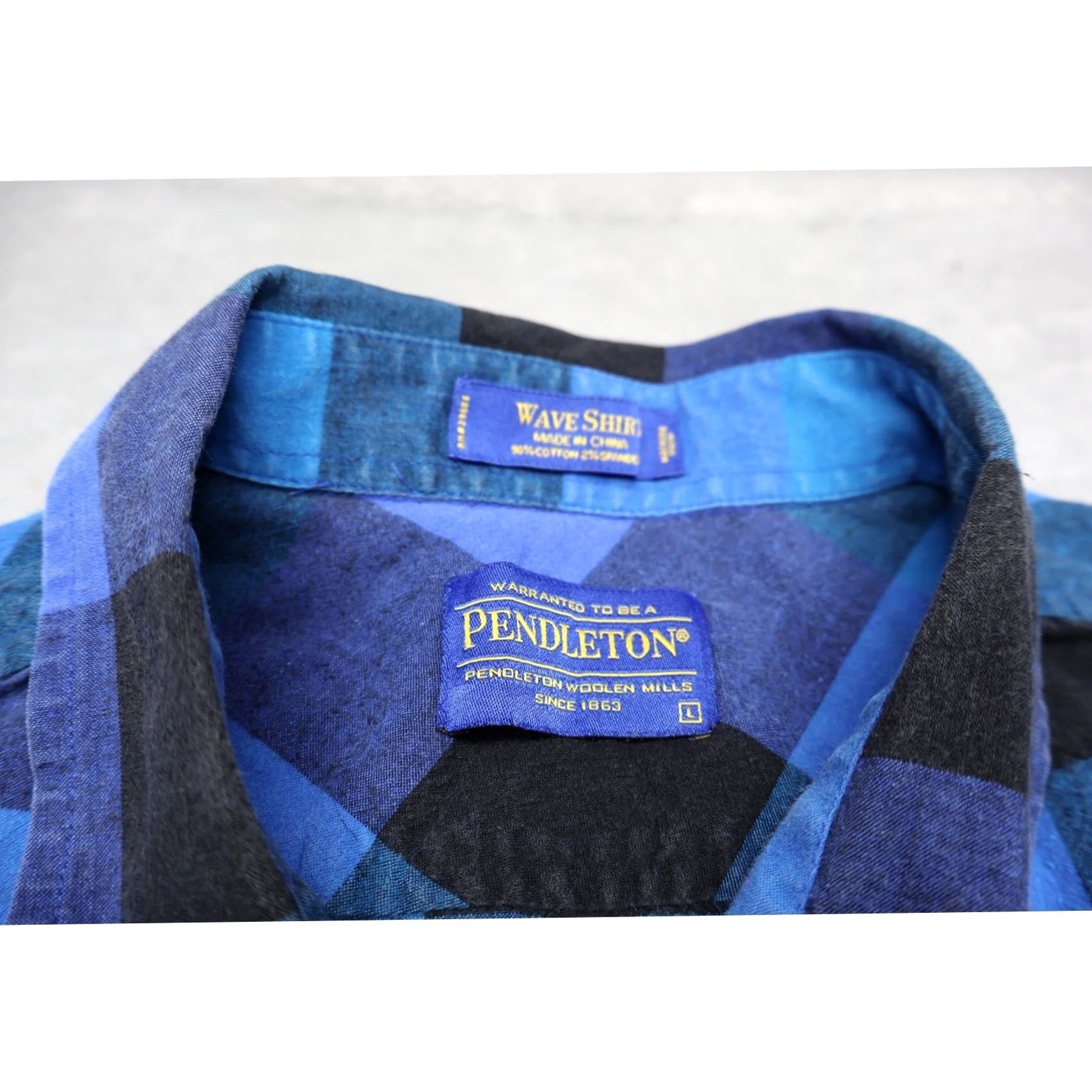 Pendleton Pendleton Wave Shirt Mens Blue Buffalo Plaid Short Sleeve Button Up Casual Shirt Size US L / EU 52-54 / 3 - 2 Thumbnail