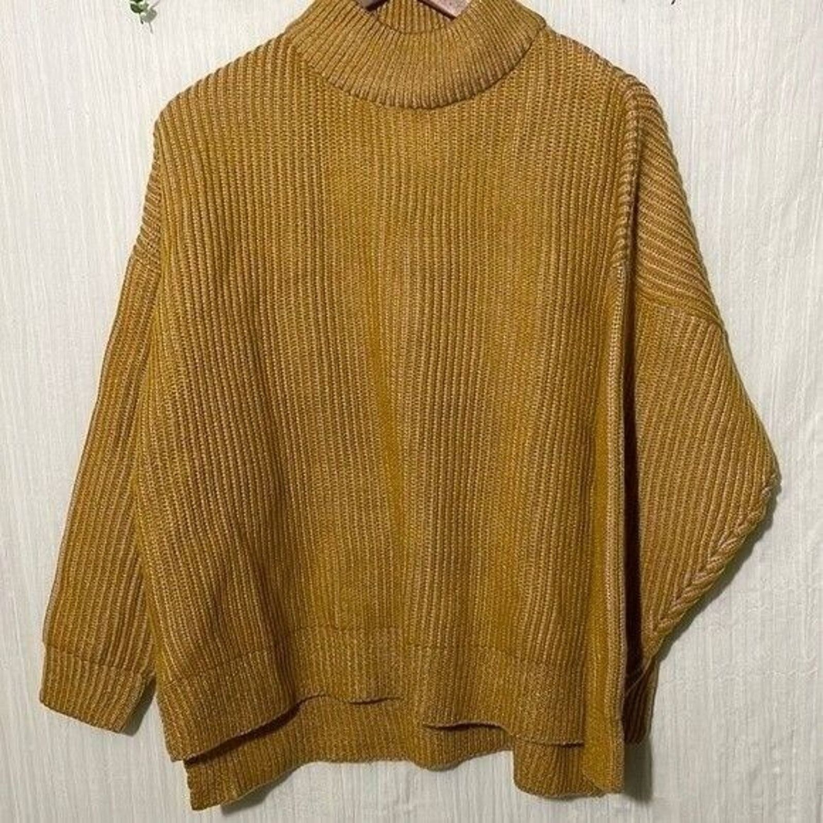 Topshop Top Shop Sweater Womens 4/6 NWT MockNeck Oversized Yellow Size S / US 4 / IT 40 - 3 Thumbnail