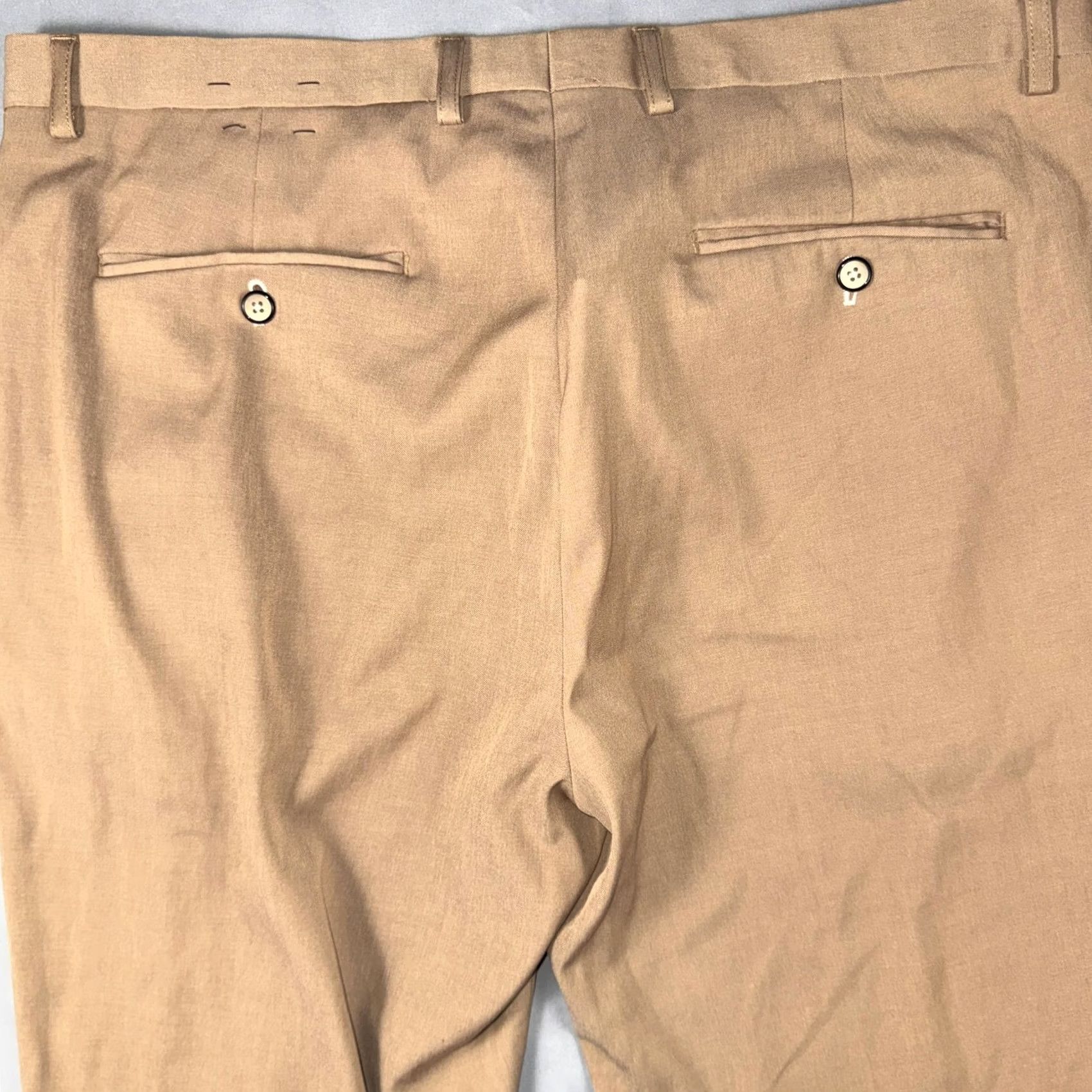 Vintage Paisley & Gray Pants Mens 36x32 Beige Slim Fit Dress Stretch Chino Casual Dress Pants Slim Front Pockets Mens Beige Spring 36x32 Size US 36 / EU 52 - 6 Thumbnail
