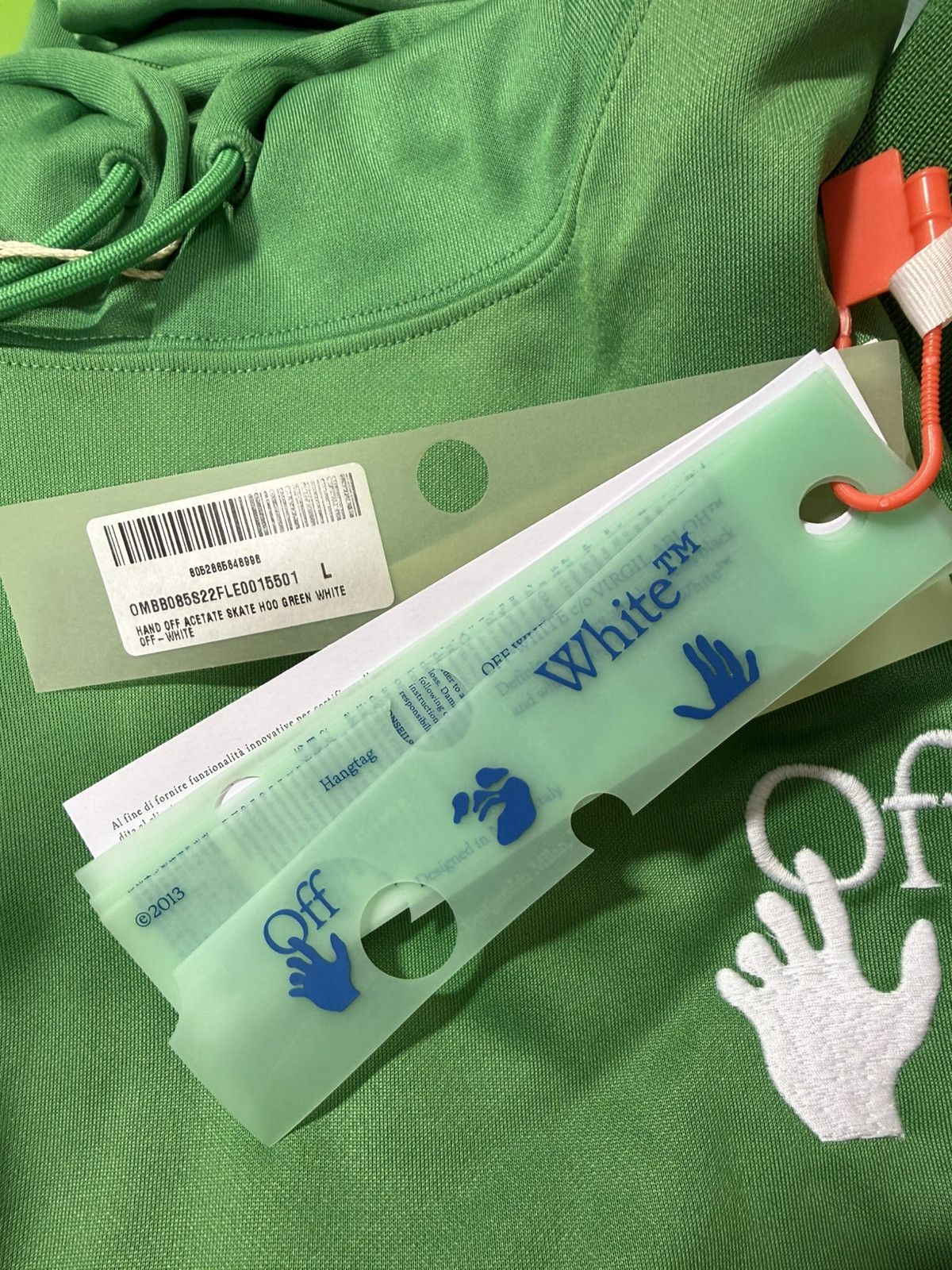 Off-White Off-White Hand Logo Hoodie Green Size US L / EU 52-54 / 3 - 7 Thumbnail