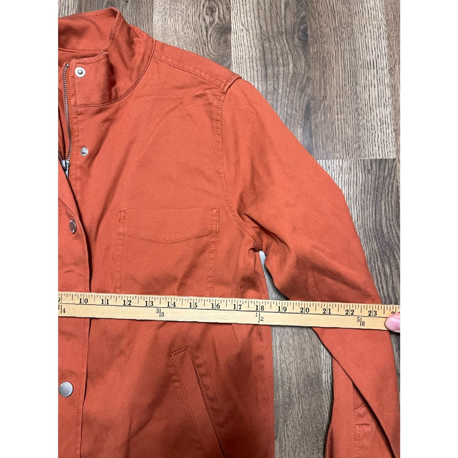 Vintage Liverpool Jacket Women's Small Orange Full Zip Chest Pockets Jacket, Regular, Fall Spring Summer, Liverpool Jeans Womens, Basic Jacket Size S / US 4 / IT 40 - 6 Thumbnail
