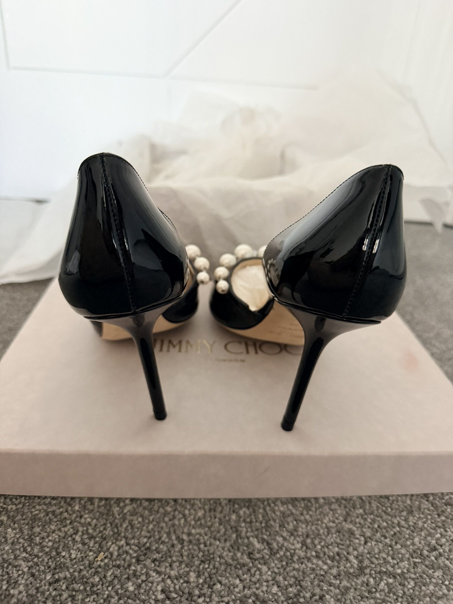 Jimmy Choo Jimmy Choo Aurelie 85 l 39 Black/ White Size US 9 / IT 39 - 7 Thumbnail