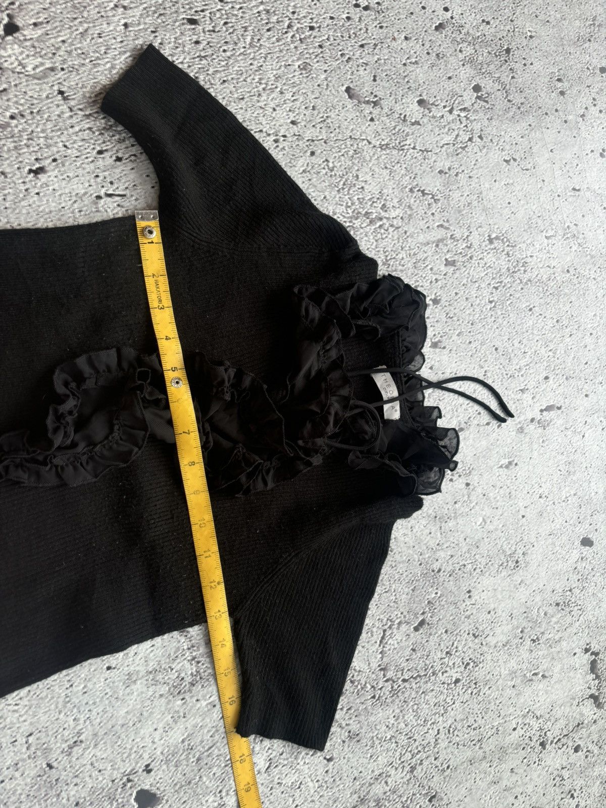 Yohji Yamamoto Theoria black neck laced yohji style tshirt Size L / US 10 / IT 46 - 8 Thumbnail