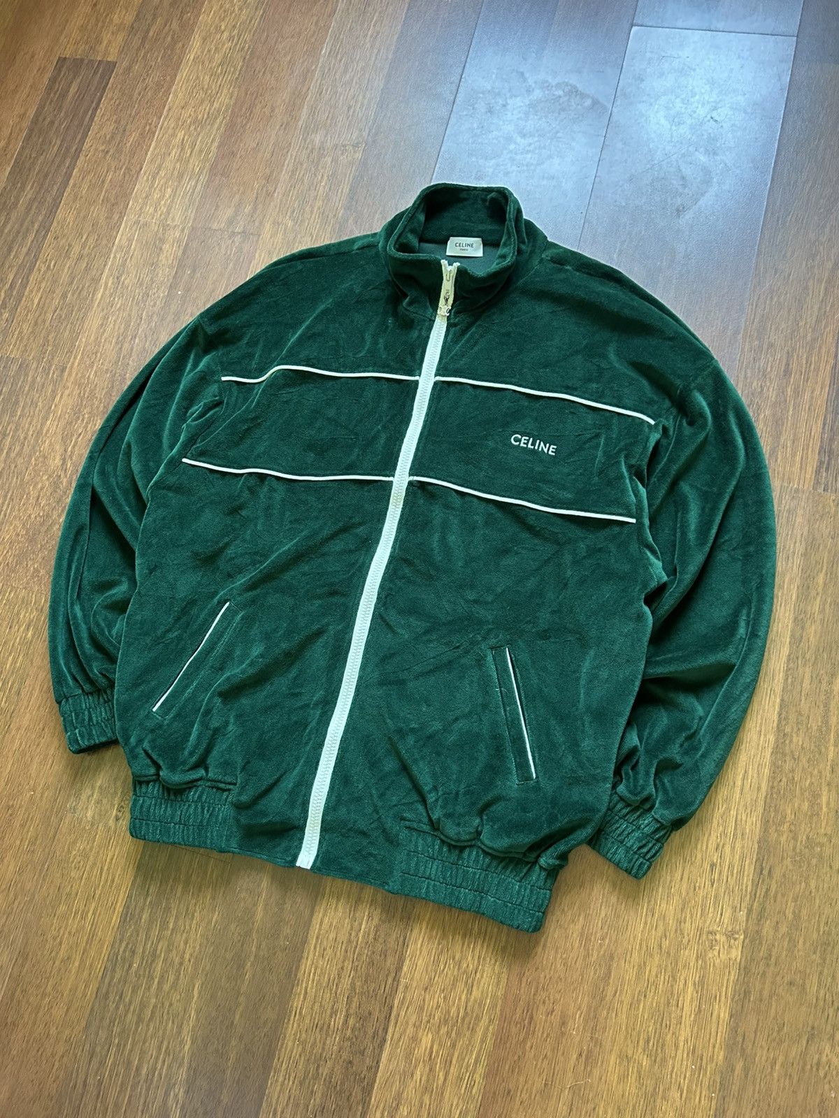 Celine Celine Paris Velour Sweat Zip Hoodie Luxury Style Men’s Sz M Size US M / EU 48-50 / 2 - 2 Thumbnail