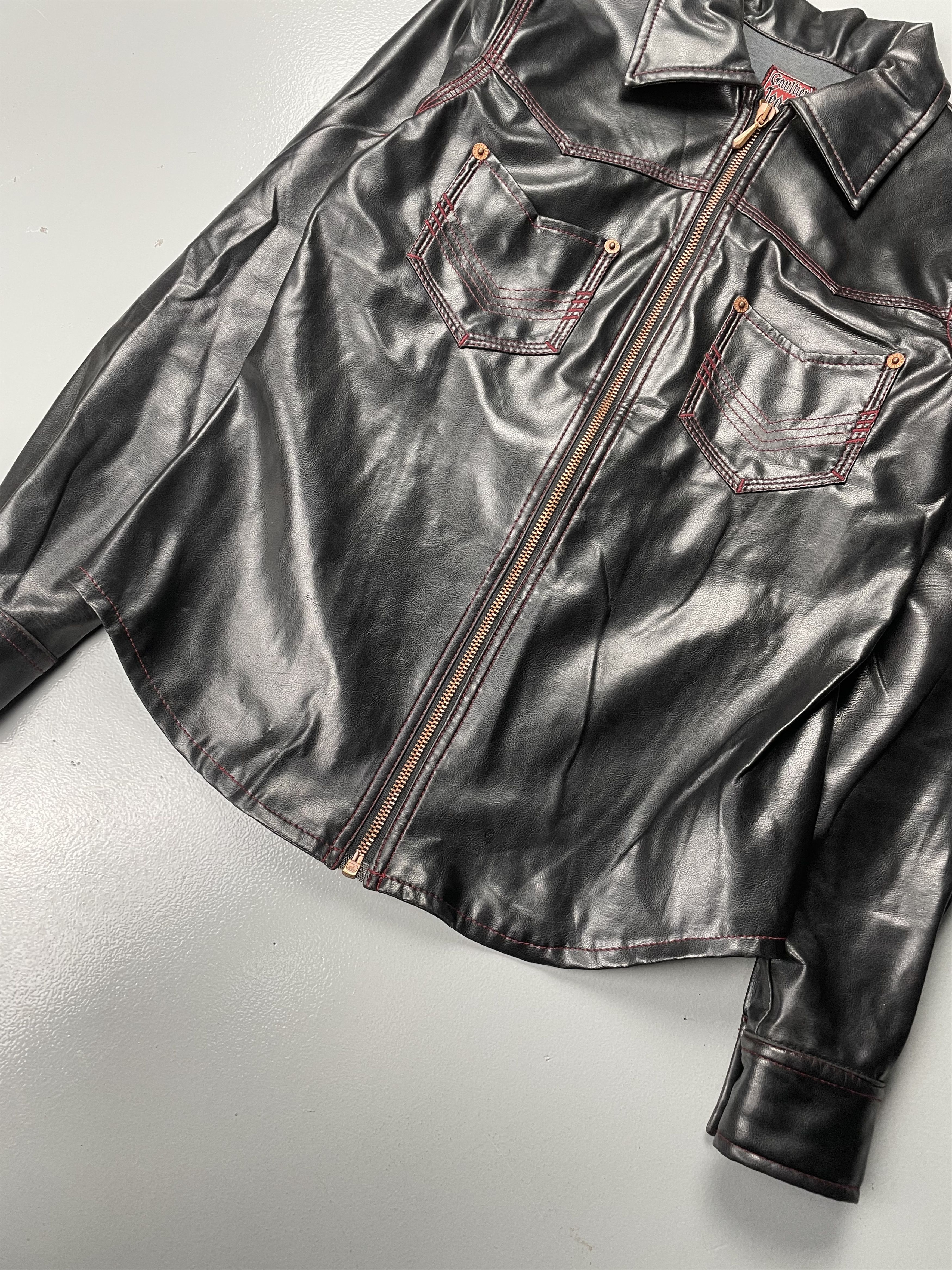 Jean Paul Gaultier vintage Gaultier Jean's faux leather zip-up shirt Size XS / US 0-2 / IT 36-38 - 6 Thumbnail