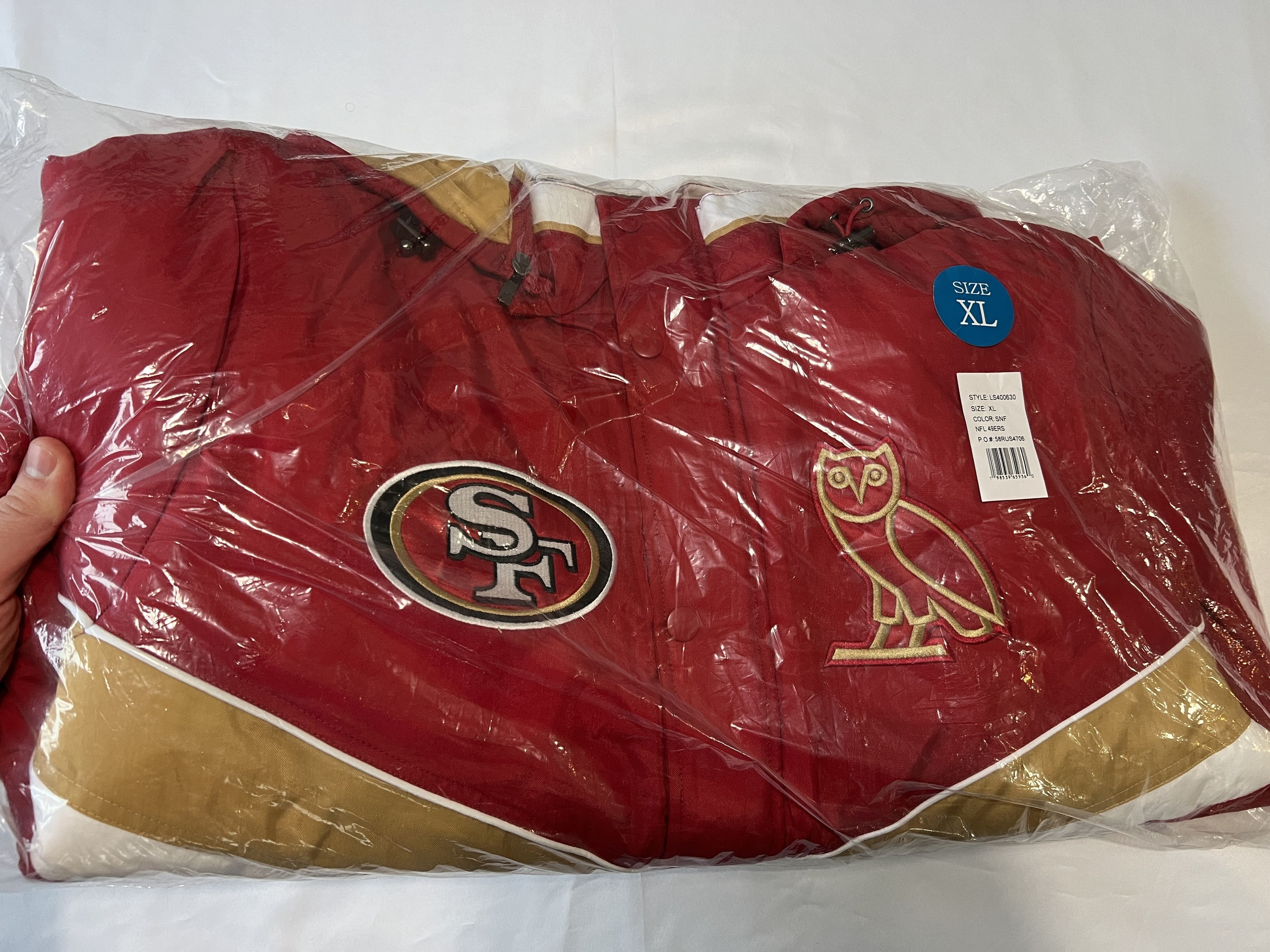 Drake OVO x NFL SAN FRANCISCO 49ERS STARTER SIDELINE PUFFER JACKET Size US XL / EU 56 / 4 - 4 Thumbnail