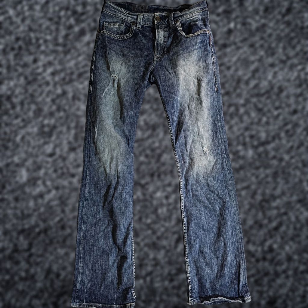 Silver Jeans Co. VINTAGE Silver Jeans Blue Flare Bottom 90s Faded Denim Women's 32x34 Jeans Size 24" / US 00 / IT 34 - 1 Thumbnail