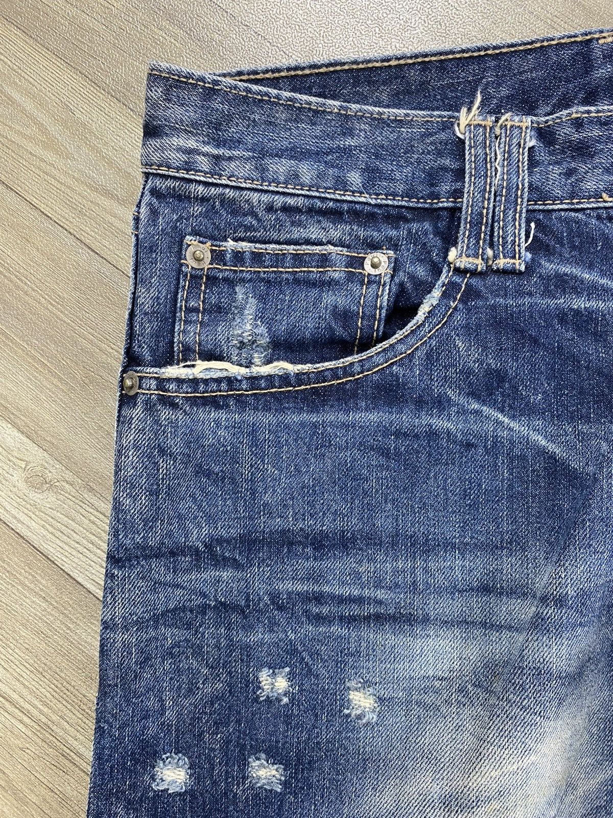 If Six Was Nine 2000s Dot & Stripe Distressed Punk Lgb Style Flared Jeans Size US 30 / EU 46 - 5 Thumbnail