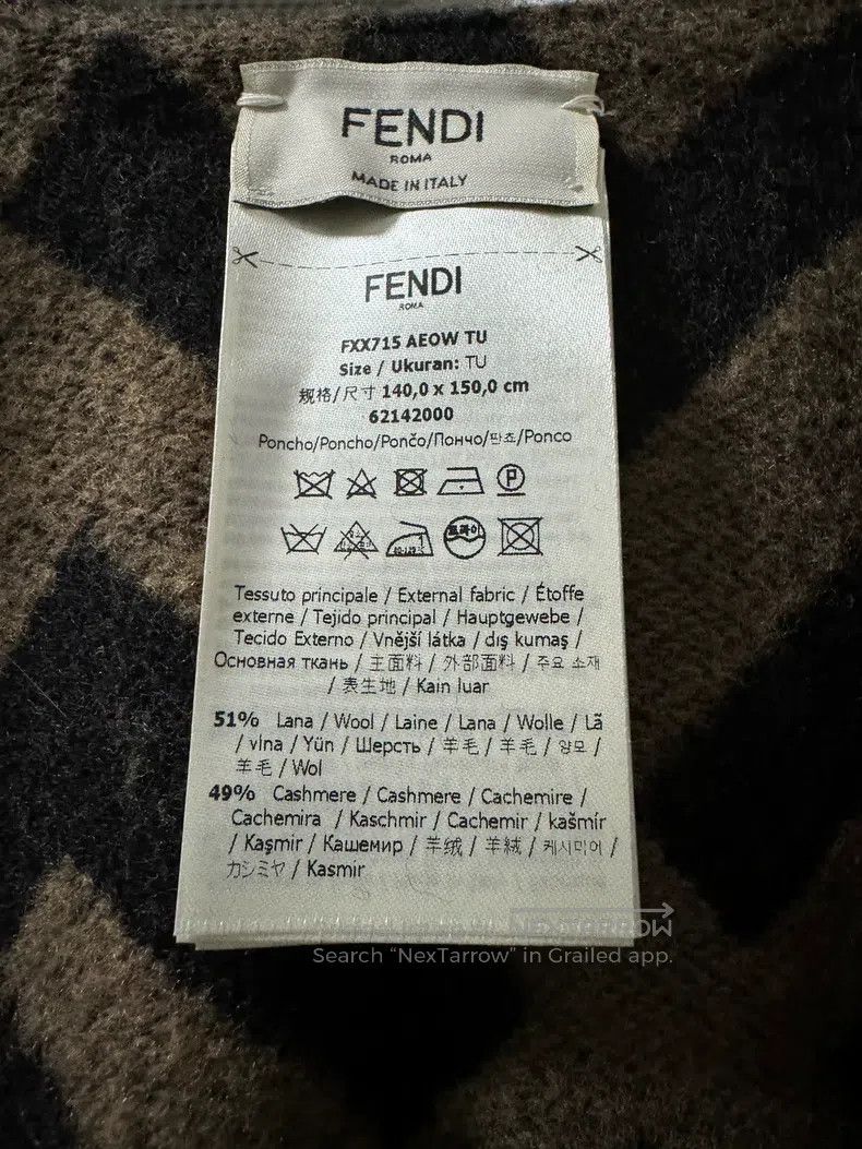 Fendi Fendi size 140*150 cm Cape Wool and Cashmere Shawl Size ONE SIZE - 2 Thumbnail