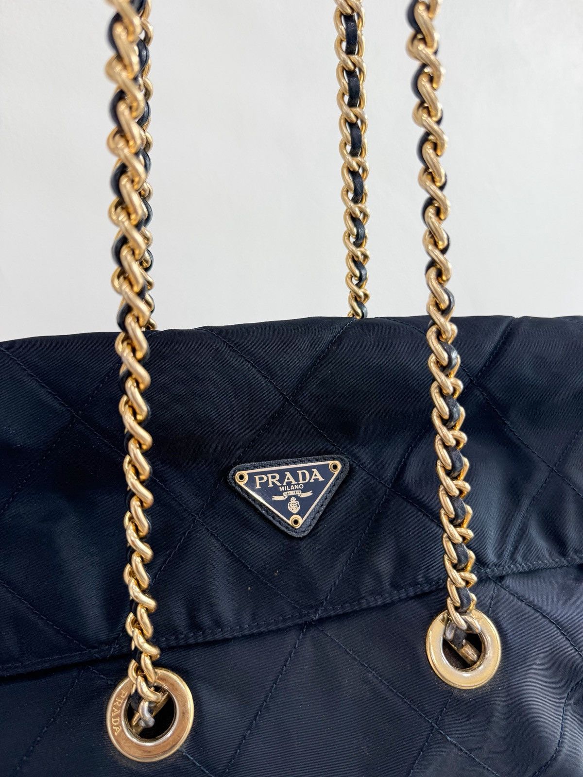Prada Vintage Prada Logo Plaque Nylon Chain Bag Size ONE SIZE - 3 Thumbnail