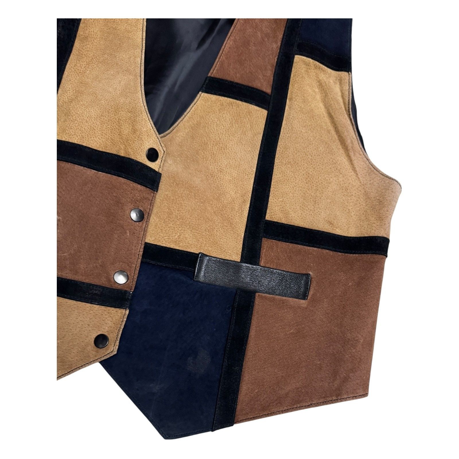 Vintage VINTAGE LEARSI Genuine Leather 90s Patchwork Casual Vest 2X Size XXL / US 16-18 / IT 52-54 - 5 Thumbnail