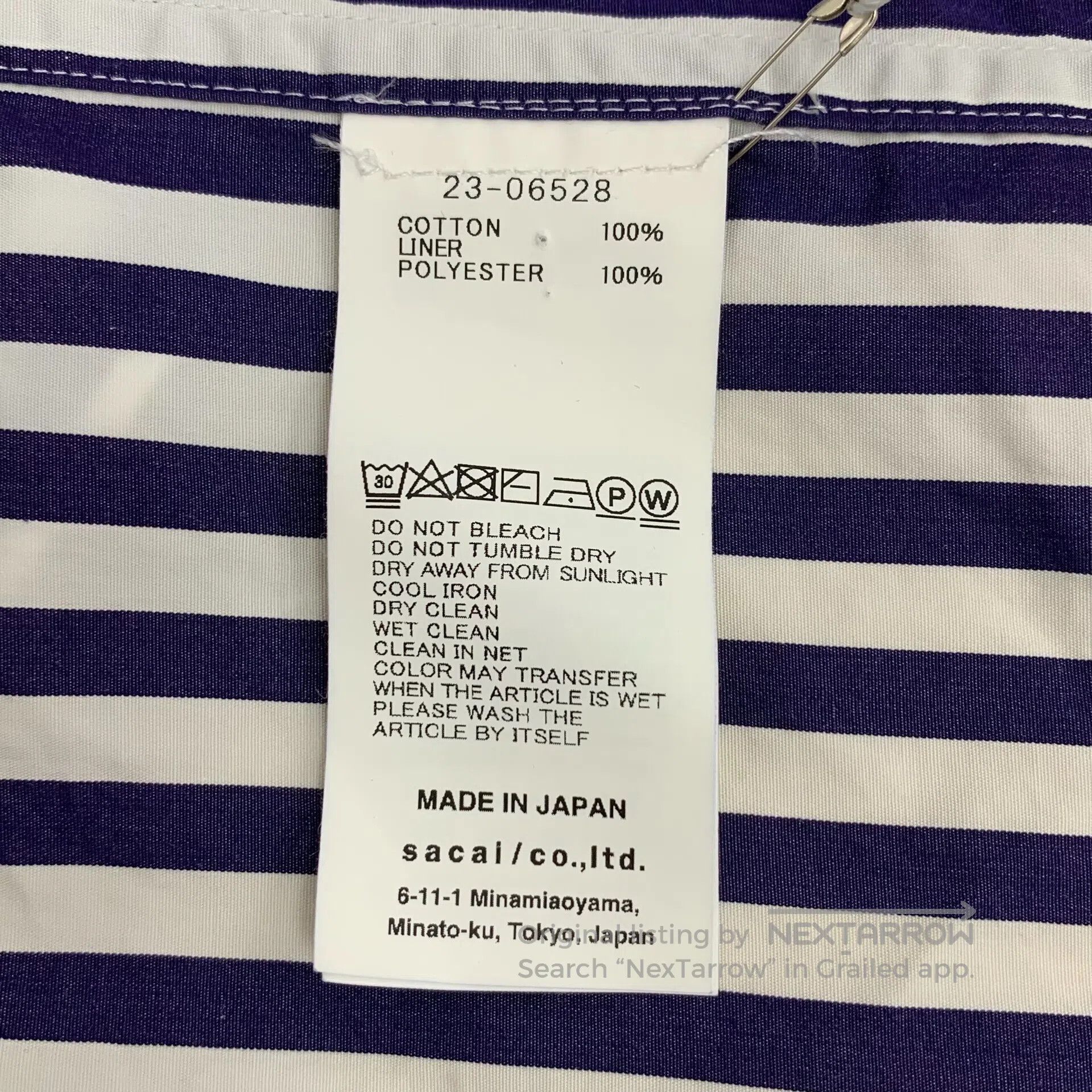 Sacai Sacai Color block vertical stripe cotton lapel short sleev Size US S / EU 44-46 / 1 - 7 Thumbnail